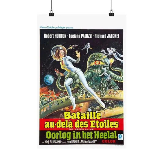 THE GREEN SLIME (BELGIAN) 1968 - Paper Movie Poster 12″ x 18″ Matte - The Sticker Space