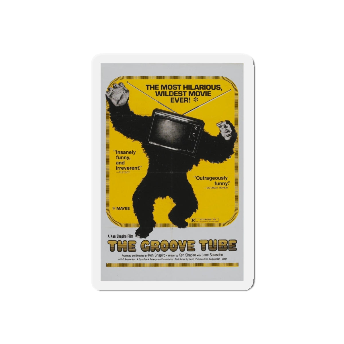 THE GROOVE TUBE 1974 Movie Poster - Refrigerator Magnet-4" x 4"-The Sticker Space