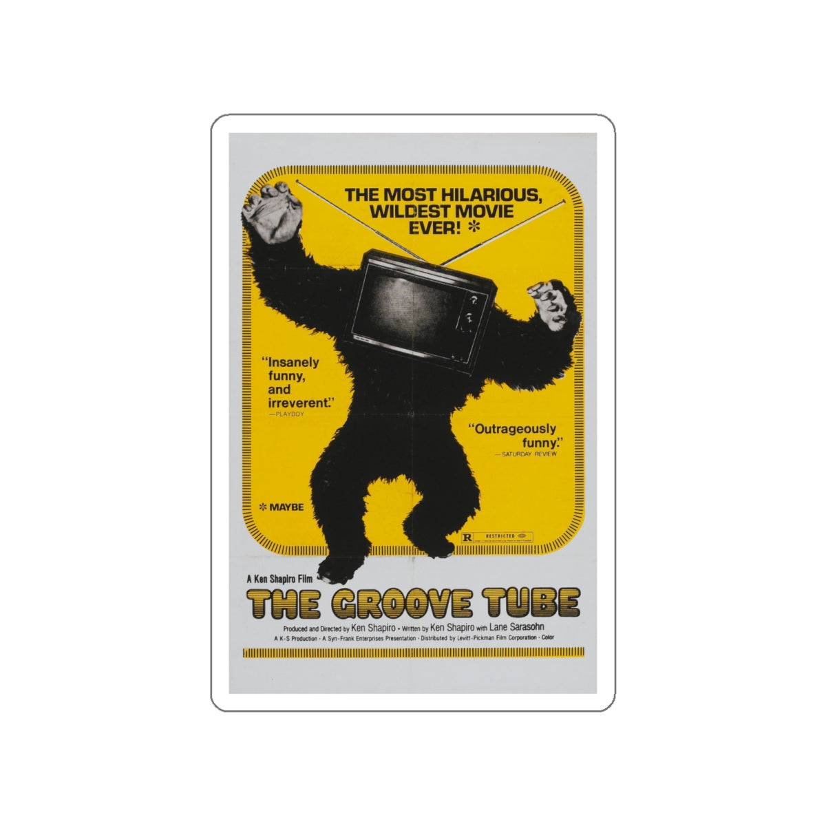 THE GROOVE TUBE 1974 Movie Poster STICKER Vinyl Die-Cut Decal-White-The Sticker Space