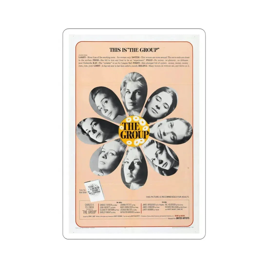 The Group 1966 Movie Poster STICKER Vinyl Die-Cut Decal 4 Inch - The Sticker Space