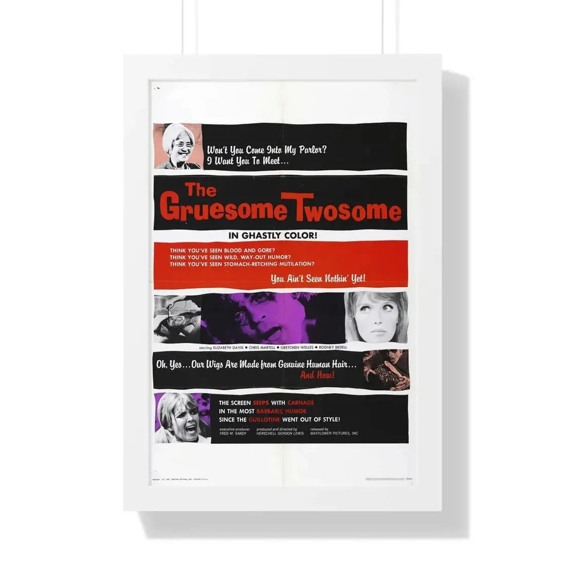 THE GRUESOME TWOSOME 1967 - Framed Movie Poster 16″ x 24″ White - The Sticker Space
