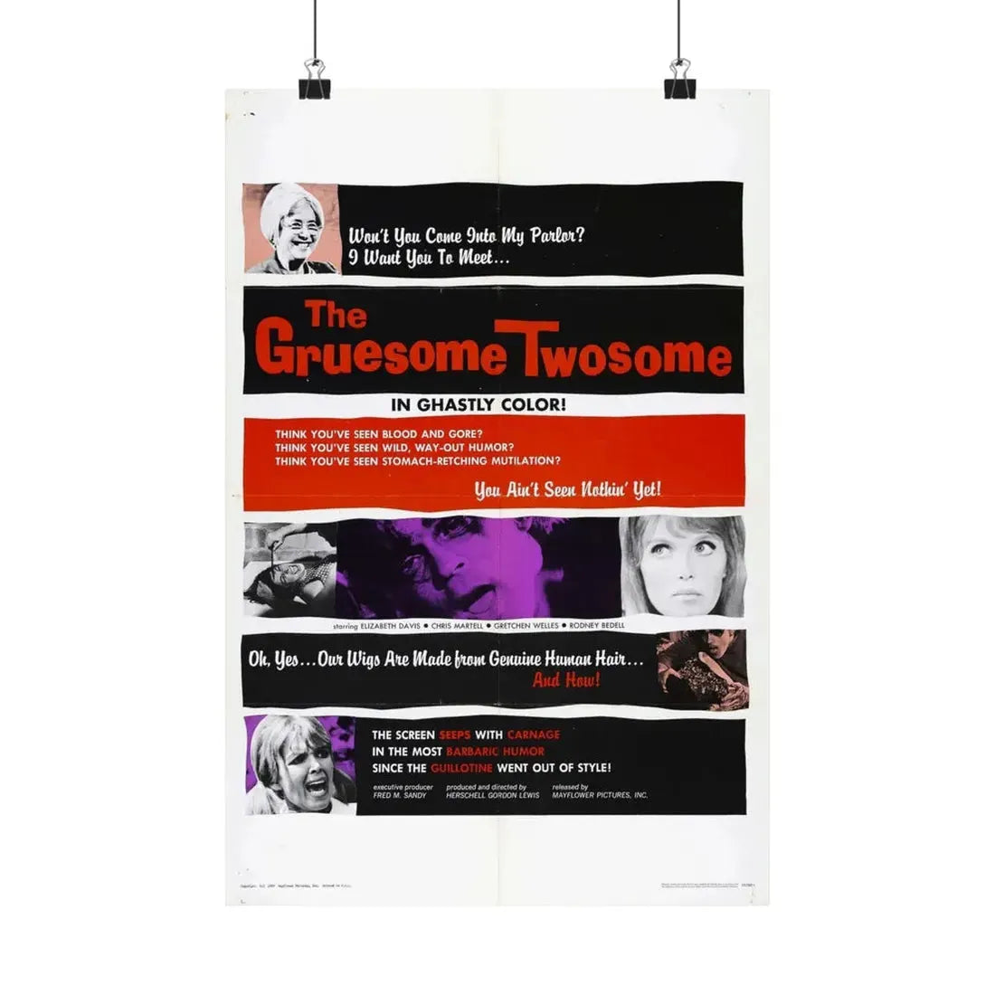 THE GRUESOME TWOSOME 1967 - Paper Movie Poster 12″ x 18″ Matte - The Sticker Space
