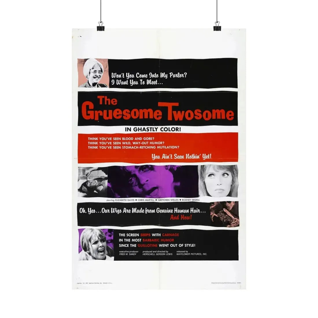 THE GRUESOME TWOSOME 1967 - Paper Movie Poster 16″ x 24″ Matte - The Sticker Space