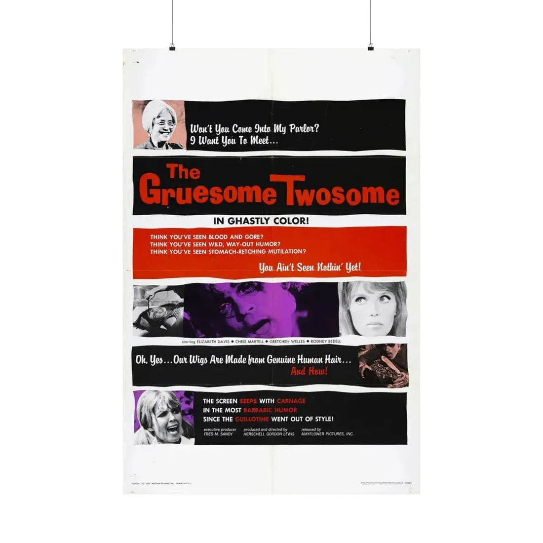 THE GRUESOME TWOSOME 1967 - Paper Movie Poster 36" x 54" Matte - The Sticker Space