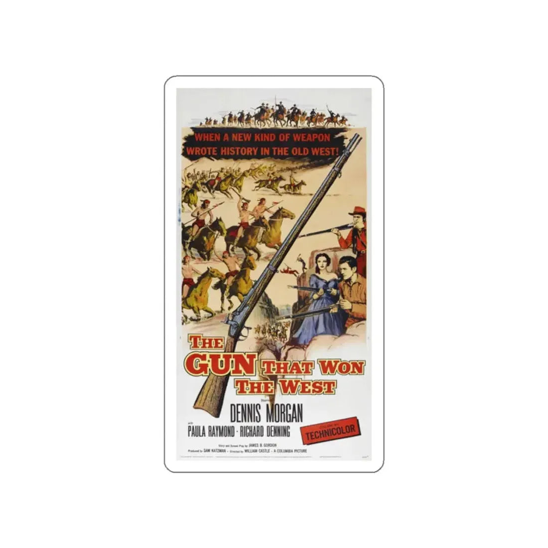 THE GUN THAT WON THE WEST 1955 Movie Poster STICKER Vinyl Die-Cut Decal 2 Inch - The Sticker Space