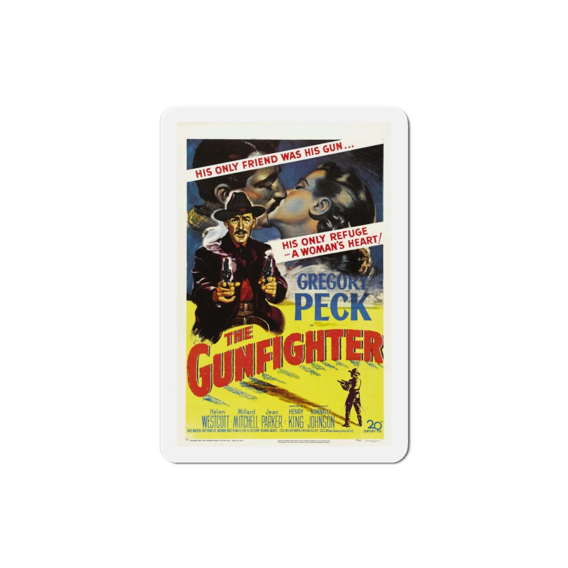The Gunfighter 1950 Movie Poster Die-Cut Magnet-3 Inch-The Sticker Space