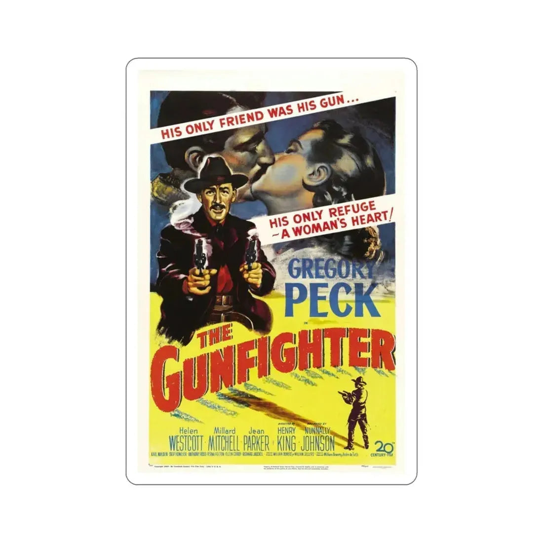 The Gunfighter 1950 Movie Poster STICKER Vinyl Die-Cut Decal 3 Inch - The Sticker Space