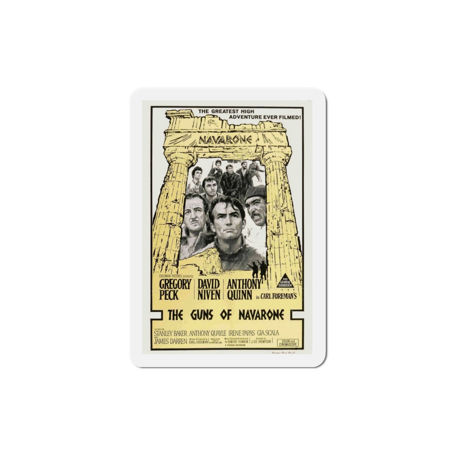 The Guns of Navarone 1961 Movie Poster Die-Cut Magnet-3 Inch-The Sticker Space