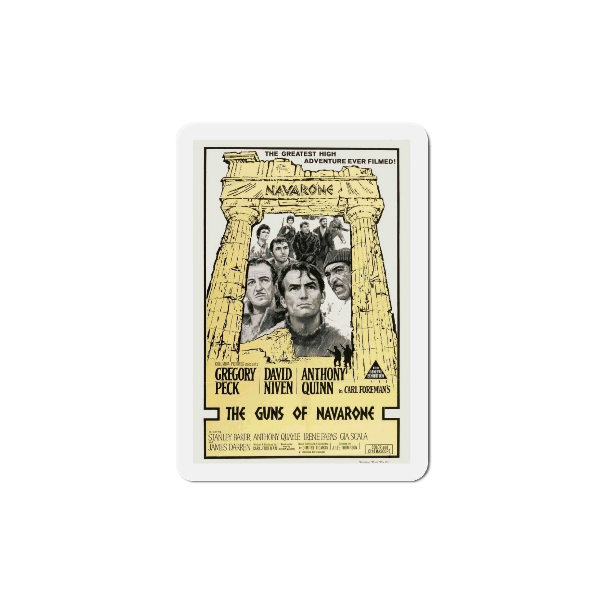 The Guns of Navarone 1961 Movie Poster Die-Cut Magnet-5 Inch-The Sticker Space
