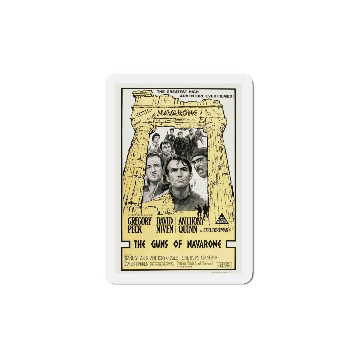 The Guns of Navarone 1961 Movie Poster Die-Cut Magnet-6 Inch-The Sticker Space