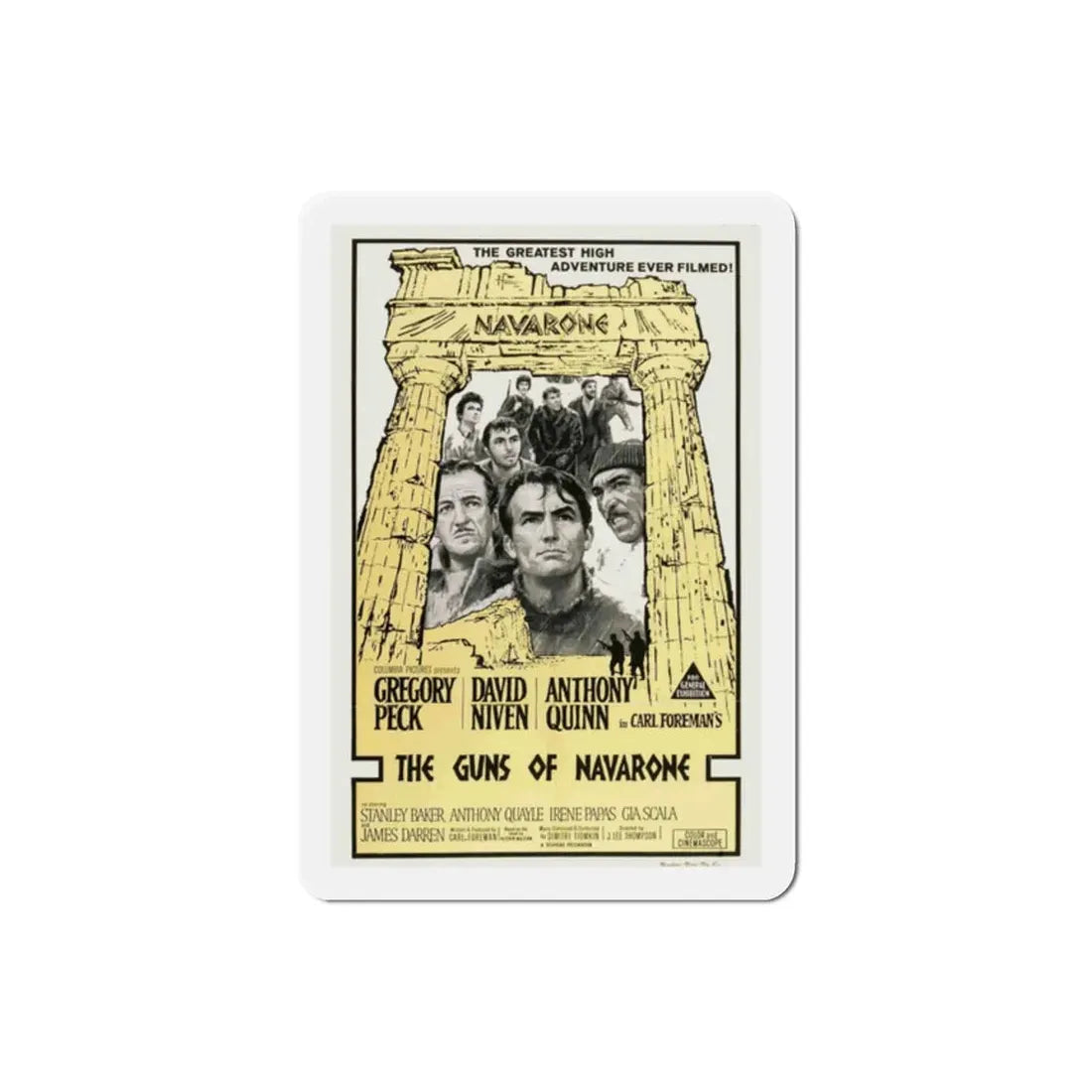 The Guns of Navarone 1961 Movie Poster Refrigerator Magnet 2 Inch - The Sticker Space
