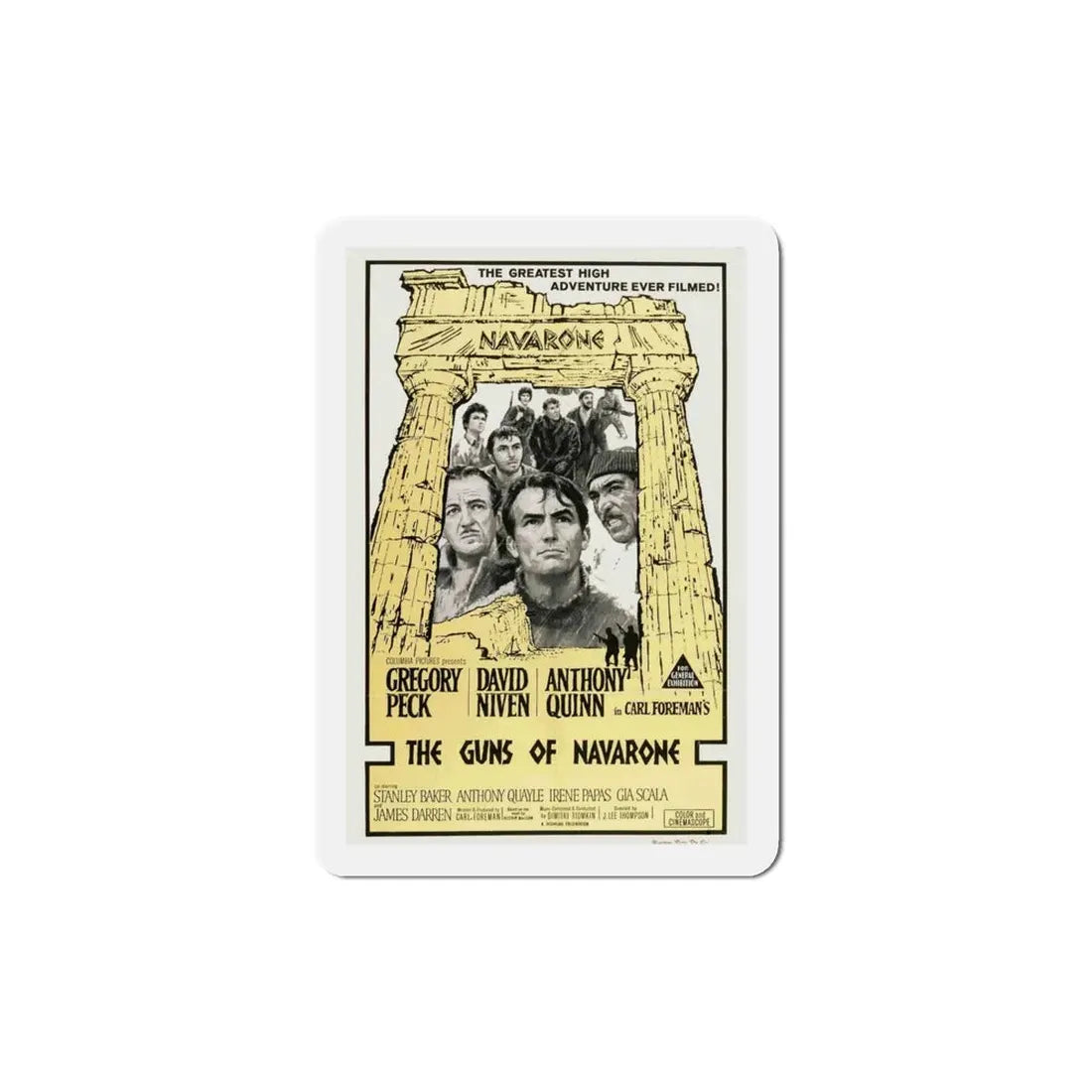 The Guns of Navarone 1961 Movie Poster Refrigerator Magnet 4 Inch - The Sticker Space