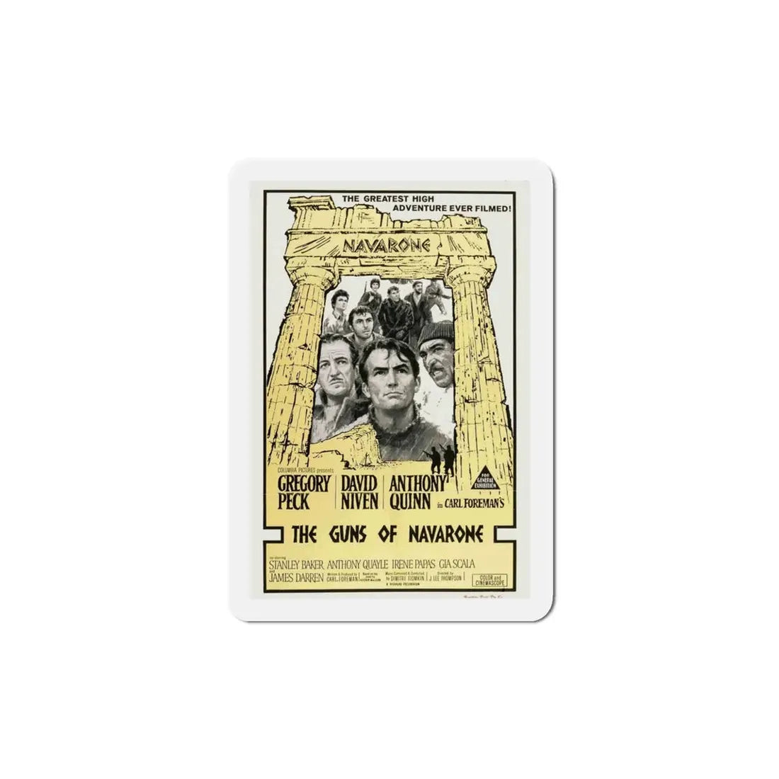 The Guns of Navarone 1961 Movie Poster Refrigerator Magnet 5 Inch - The Sticker Space