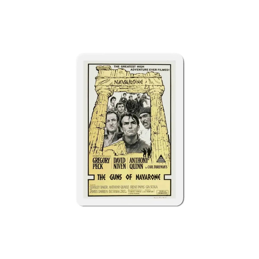 The Guns of Navarone 1961 Movie Poster Refrigerator Magnet 6 Inch - The Sticker Space