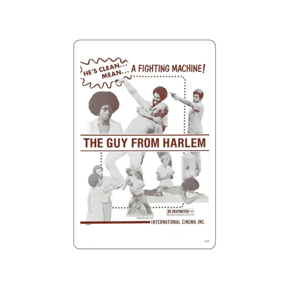 THE GUY FROM HARLEM 1977 Movie Poster STICKER Vinyl Die-Cut Decal 4 Inch - The Sticker Space