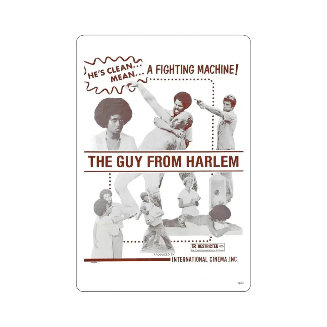 THE GUY FROM HARLEM 1977 Movie Poster - STICKER Vinyl Kiss-Cut Decal 3 Inch White - The Sticker Space