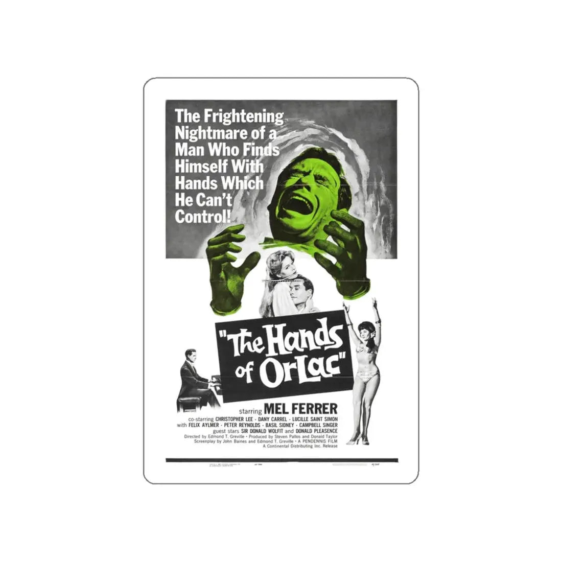 THE HANDS OF ORLAC 1924 Movie Poster STICKER Vinyl Die-Cut Decal 3 Inch - The Sticker Space