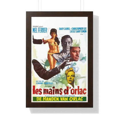 THE HANDS OF ORLAC (BELGIAN) 1924 - Framed Movie Poster 16″ x 24″ Walnut - The Sticker Space