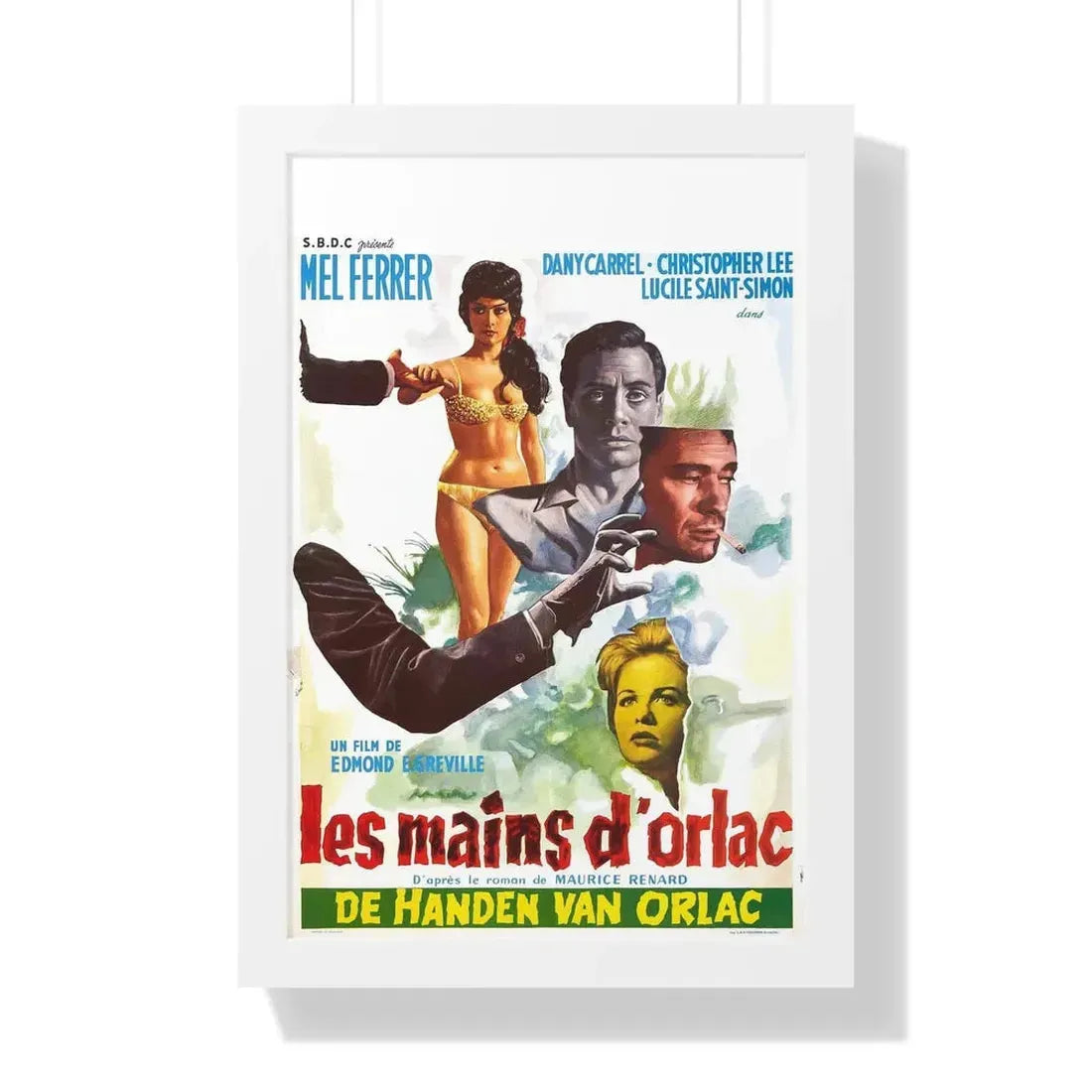 THE HANDS OF ORLAC (BELGIAN) 1924 - Framed Movie Poster 16″ x 24″ White - The Sticker Space