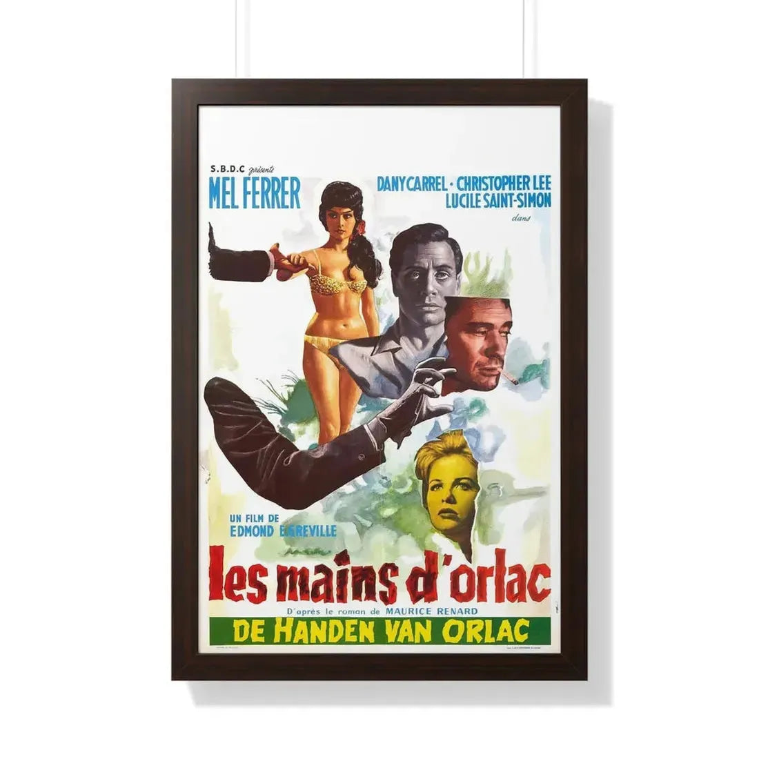 THE HANDS OF ORLAC (BELGIAN) 1924 - Framed Movie Poster 20" x 30" Walnut - The Sticker Space