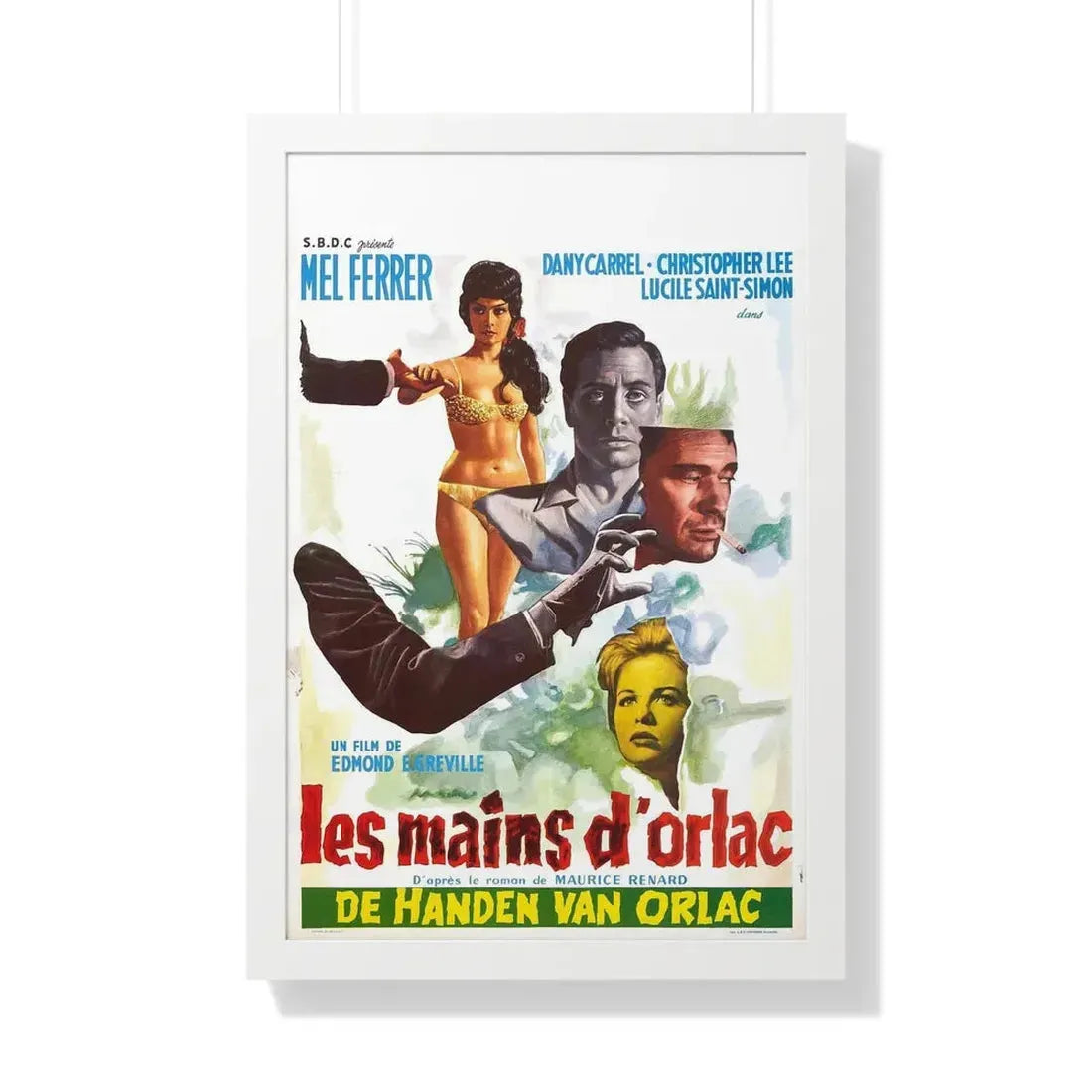 THE HANDS OF ORLAC (BELGIAN) 1924 - Framed Movie Poster 20" x 30" White - The Sticker Space