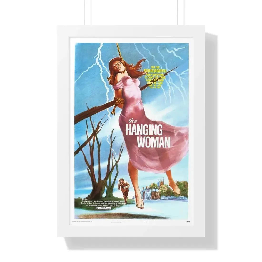 THE HANGING WOMAN 1973 - Framed Movie Poster 16″ x 24″ White - The Sticker Space