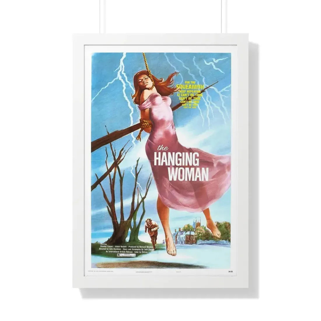 THE HANGING WOMAN 1973 - Framed Movie Poster 20" x 30" White - The Sticker Space