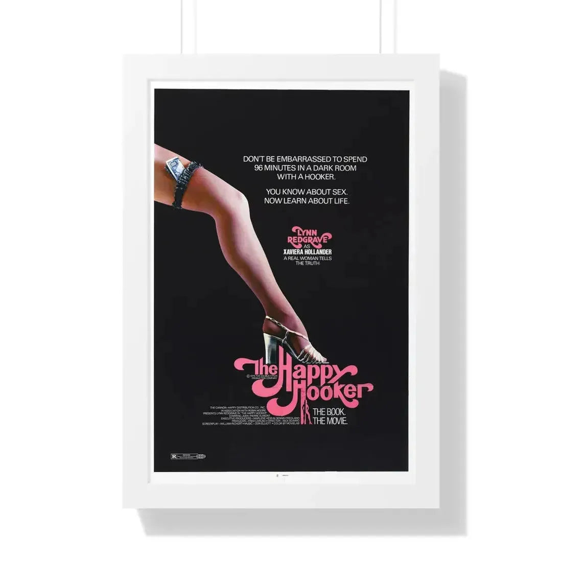 THE HAPPY HOOKER 1975 - Framed Movie Poster 16″ x 24″ White - The Sticker Space