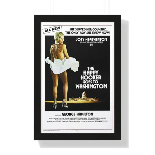 THE HAPPY HOOKER GOES TO WASHINGTON 1977 - Framed Movie Poster 16″ x 24″ Black - The Sticker Space
