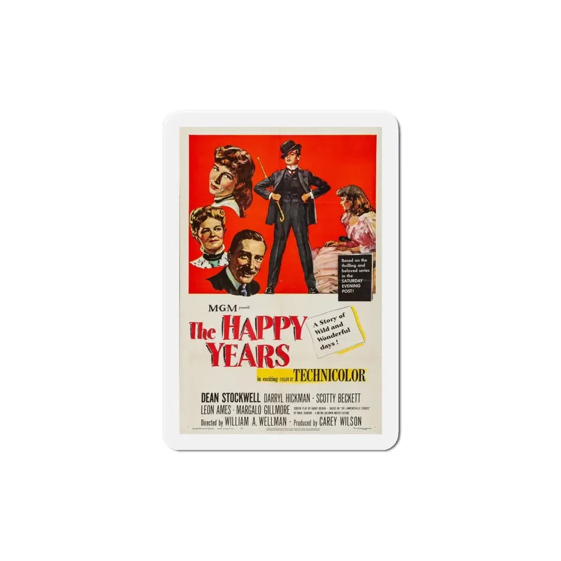 The Happy Years 1950 Movie Poster Refrigerator Magnet 5 Inch - The Sticker Space