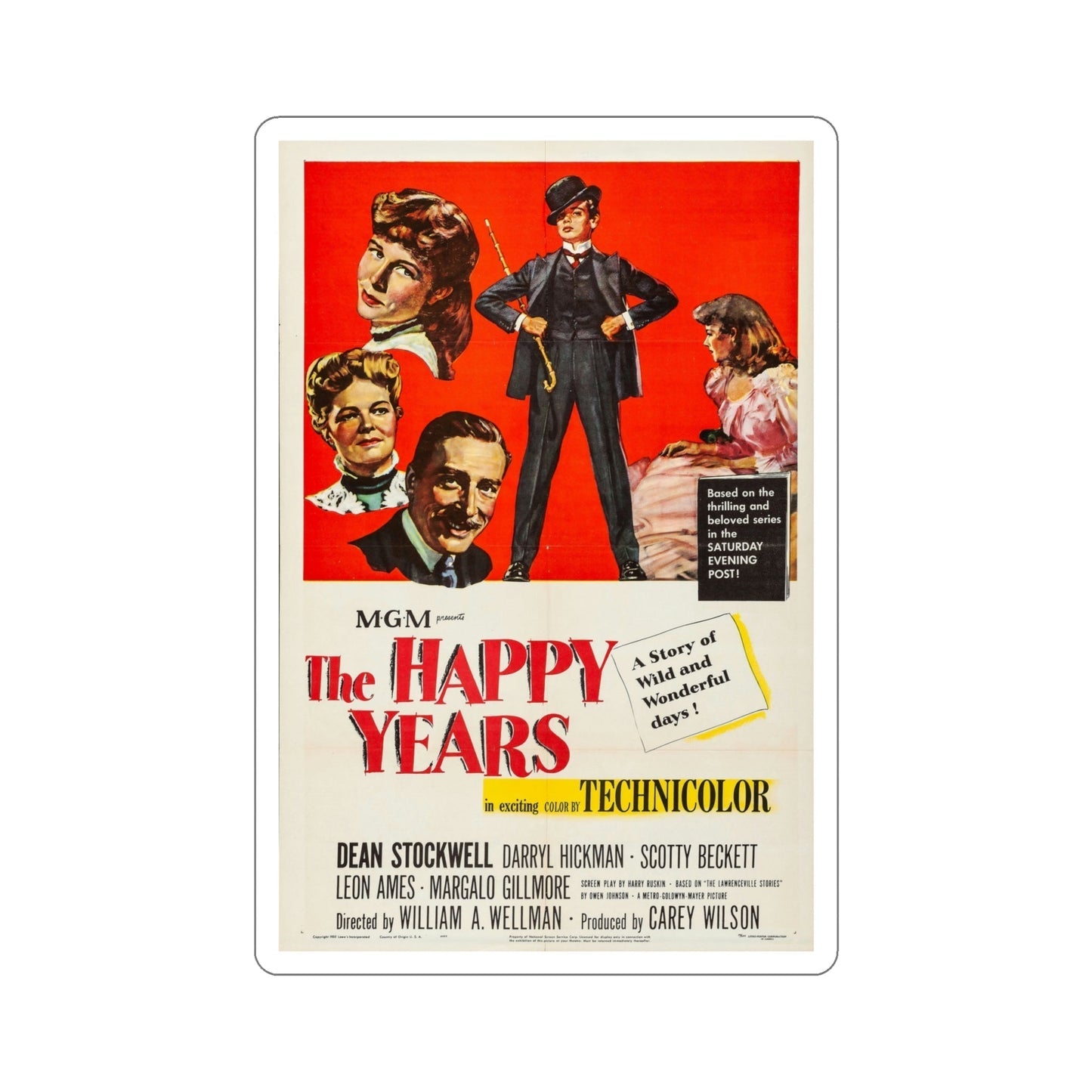 The Happy Years 1950 Movie Poster STICKER Vinyl Die-Cut Decal-5 Inch-The Sticker Space