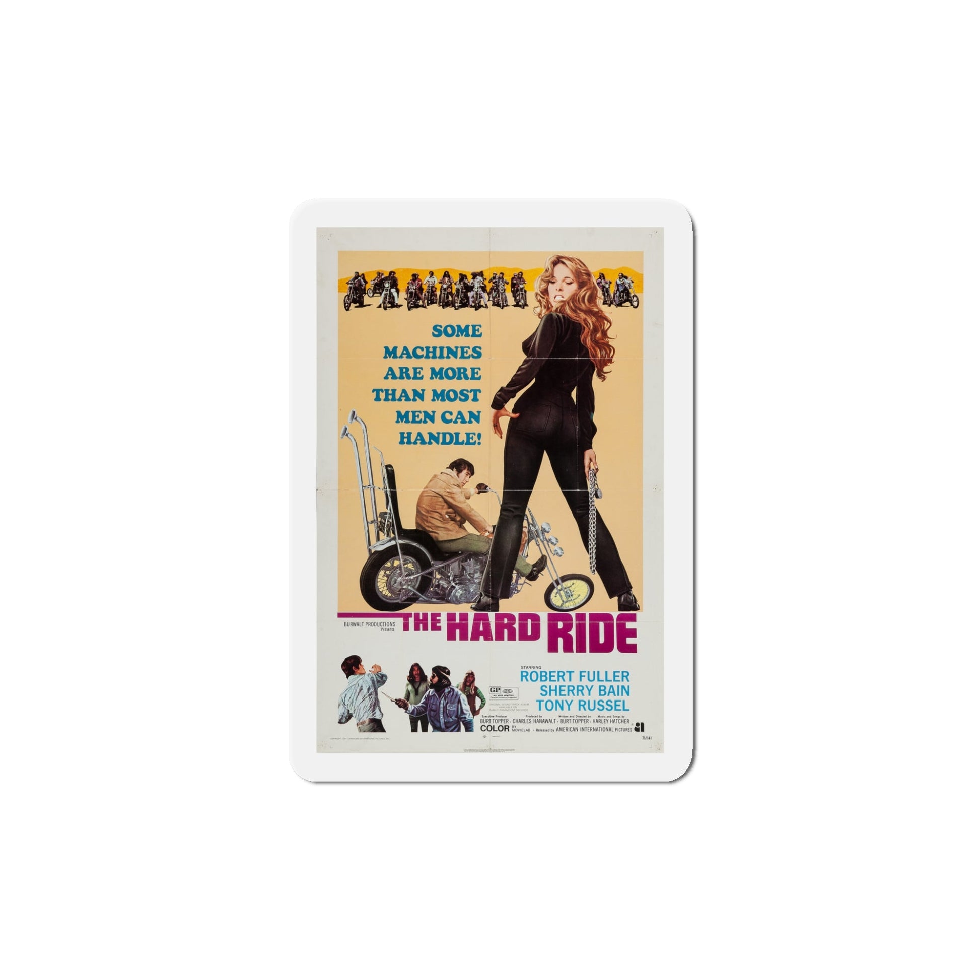 The Hard Ride 1971 Movie Poster Die-Cut Magnet-5" x 5"-The Sticker Space