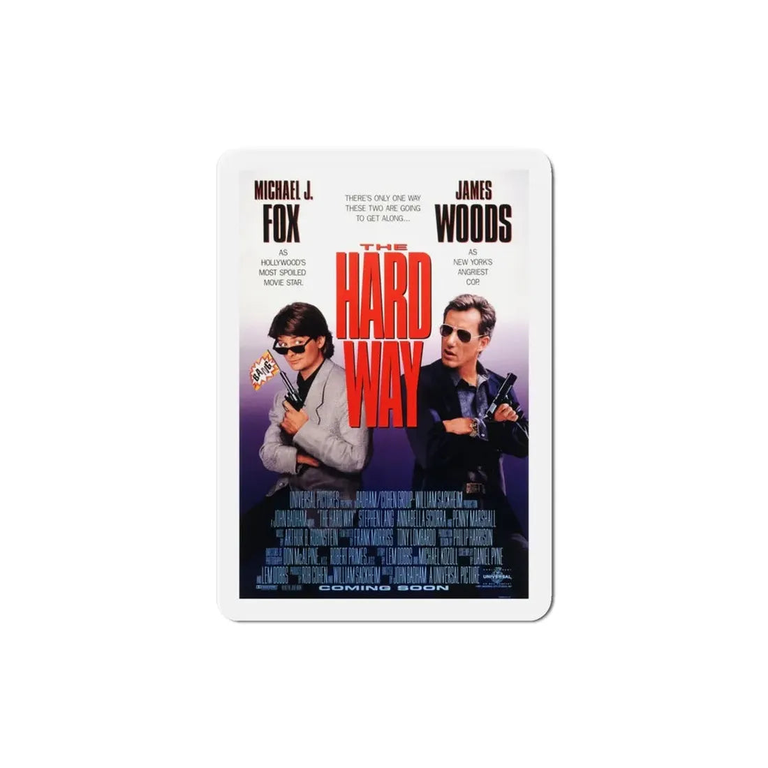 The Hard Way 1991 Movie Poster Refrigerator Magnet 4 Inch - The Sticker Space