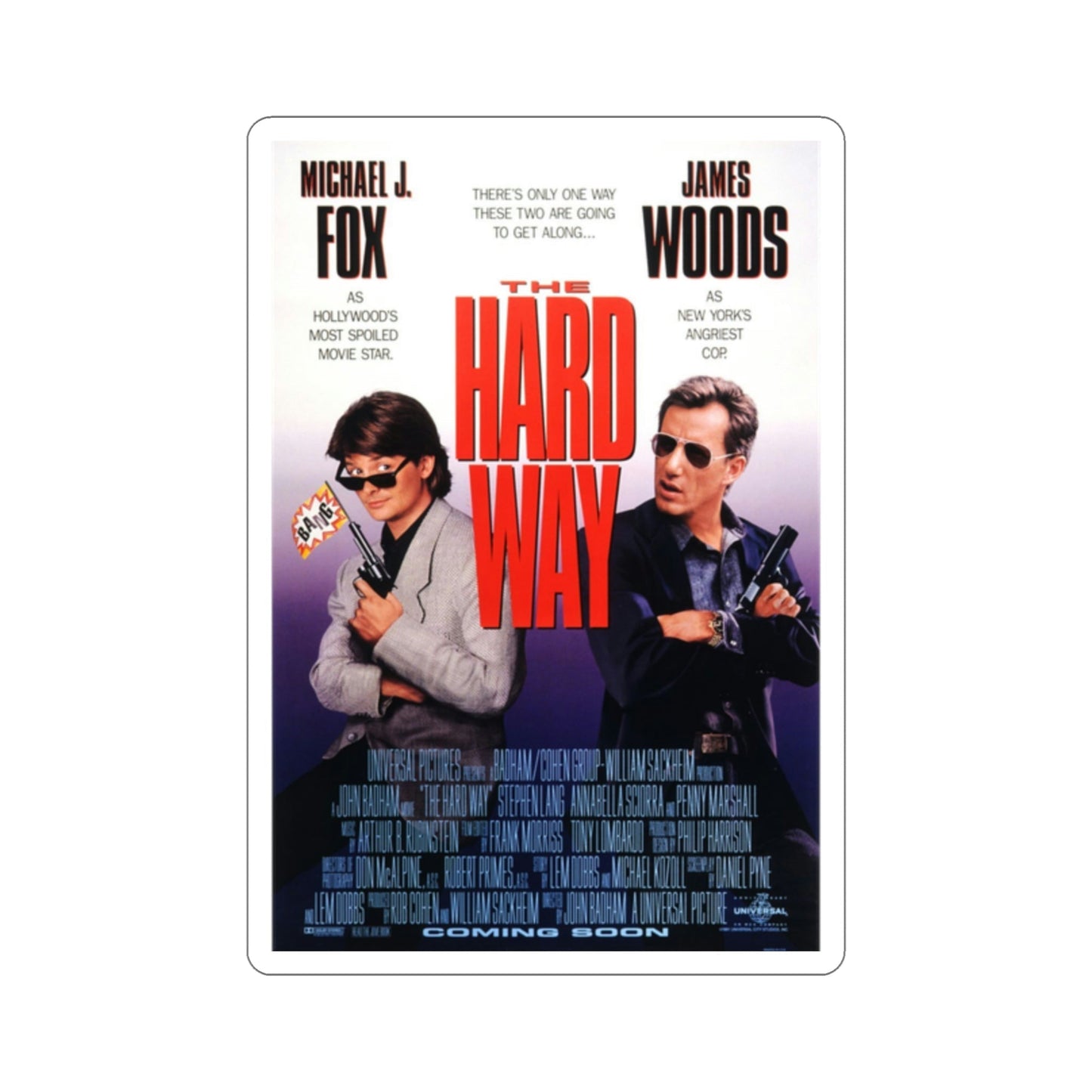 The Hard Way 1991 Movie Poster STICKER Vinyl Die-Cut Decal-2 Inch-The Sticker Space