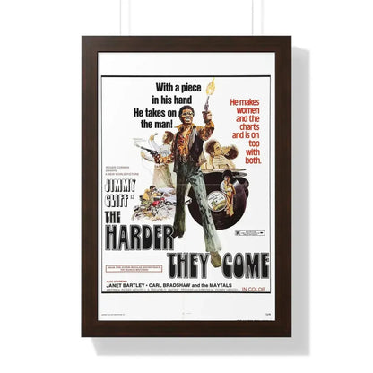 THE HARDER THEY COME 1972 - Framed Movie Poster 16″ x 24″ Walnut - The Sticker Space