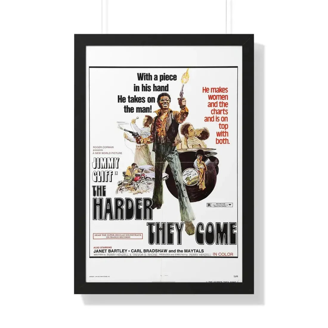 THE HARDER THEY COME 1972 - Framed Movie Poster 20" x 30" Black - The Sticker Space