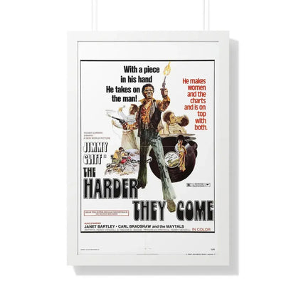 THE HARDER THEY COME 1972 - Framed Movie Poster 20" x 30" White - The Sticker Space