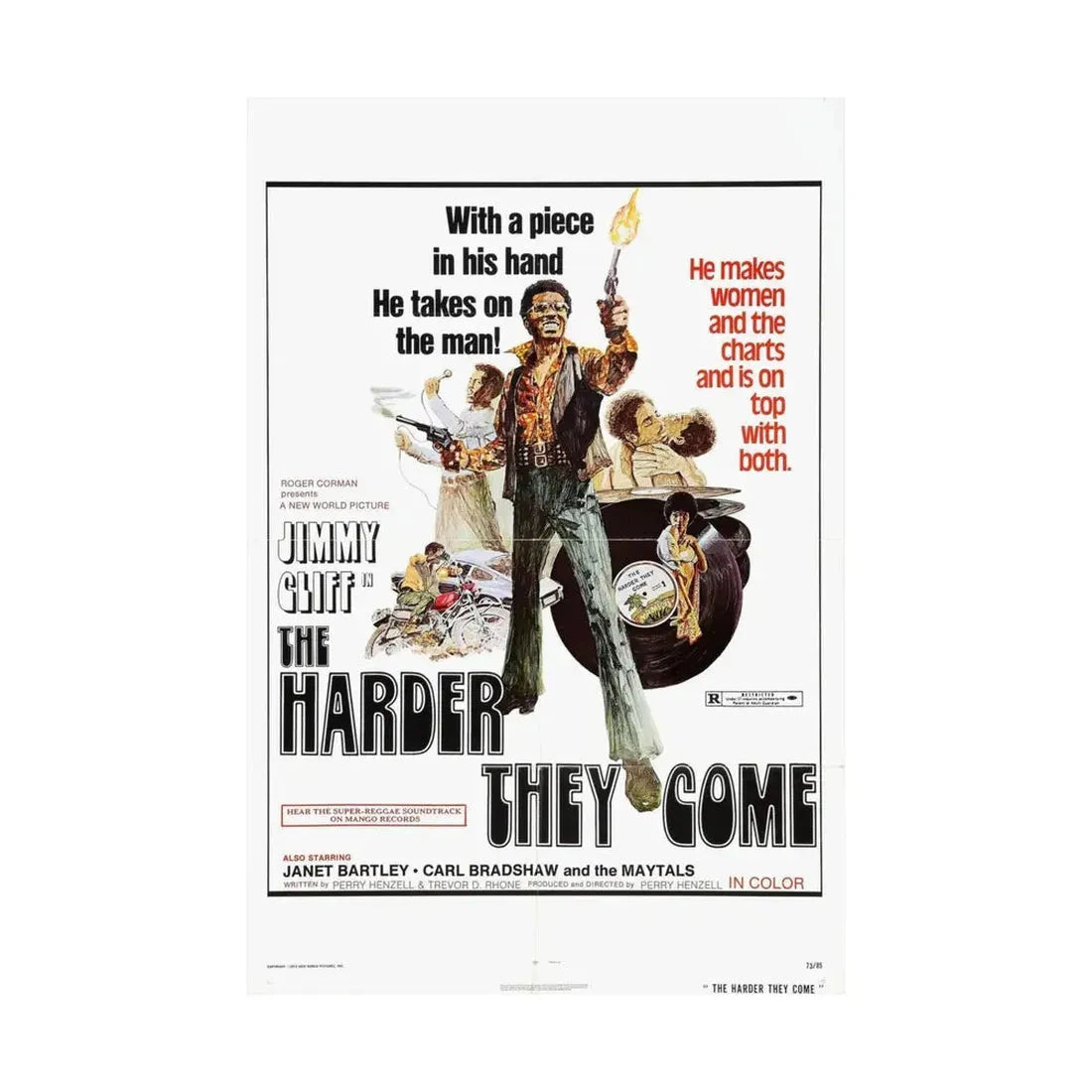 THE HARDER THEY COME 1972 - Paper Movie Poster - The Sticker Space