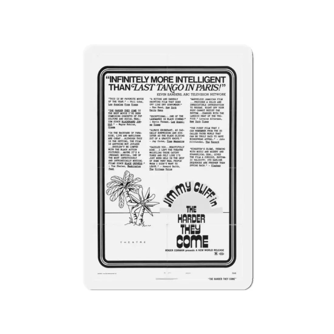 THE HARDER THEY COME (TEASER) 1972 Movie Poster - Refrigerator Magnet 2 Inch Die-Cut - The Sticker Space