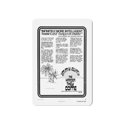 THE HARDER THEY COME (TEASER) 1972 Movie Poster - Refrigerator Magnet 3 Inch Die-Cut - The Sticker Space