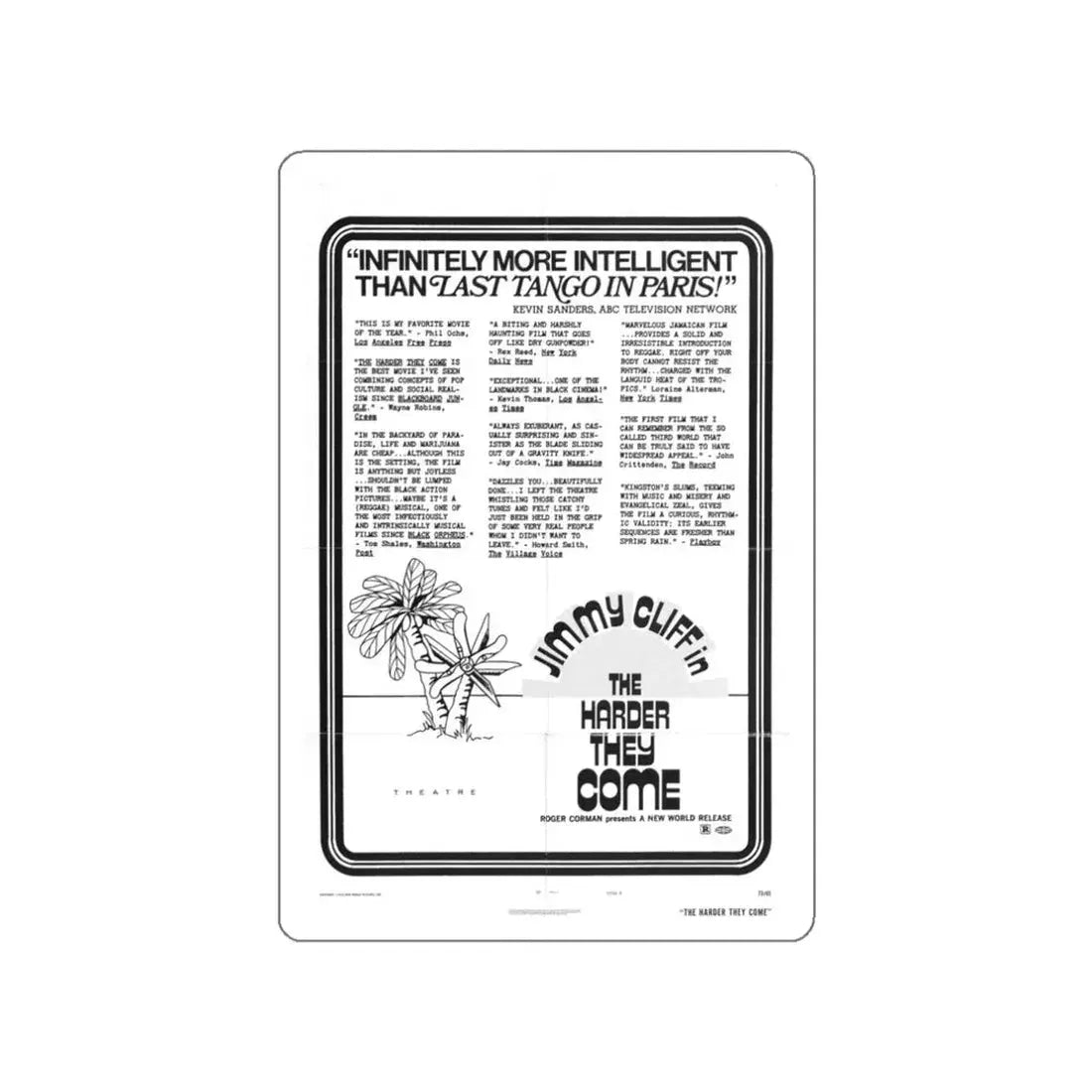 THE HARDER THEY COME (TEASER) 1972 Movie Poster STICKER Vinyl Die-Cut Decal 3 Inch - The Sticker Space