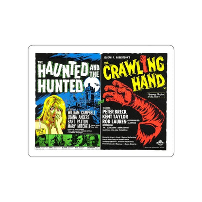 THE HAUNTED AND THE HUNTED (DEMENTIA 13) + THE CRAWLING HAND 1963 Movie Poster STICKER Vinyl Die-Cut Decal 5 Inch - The Sticker Space