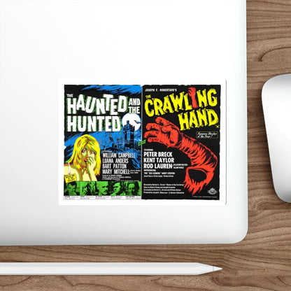 THE HAUNTED AND THE HUNTED (DEMENTIA 13) + THE CRAWLING HAND 1963 Movie Poster STICKER Vinyl Die-Cut Decal-The Sticker Space