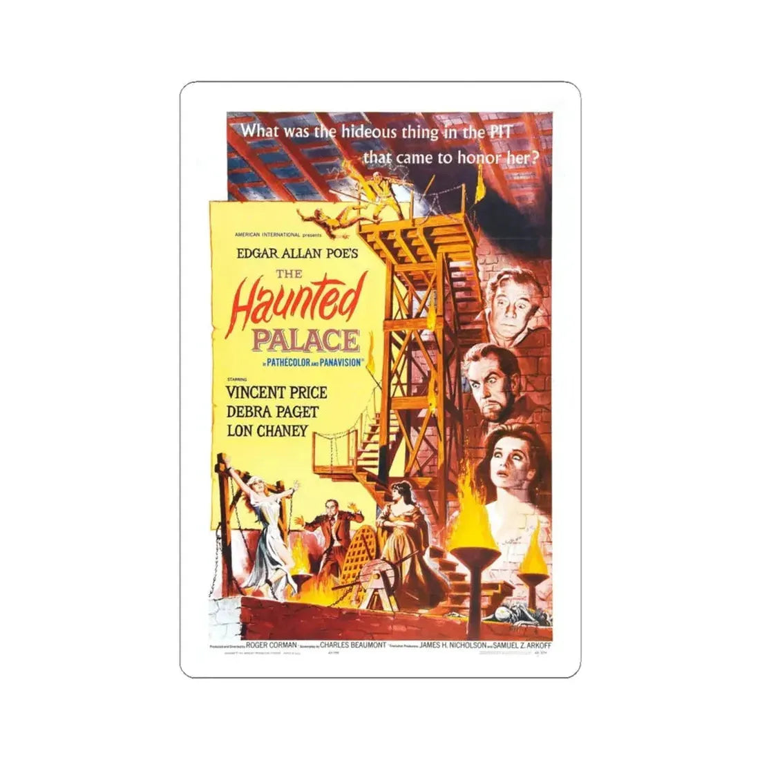 THE HAUNTED PALACE 1963 Movie Poster - STICKER Vinyl Kiss-Cut Decal 6 Inch White - The Sticker Space