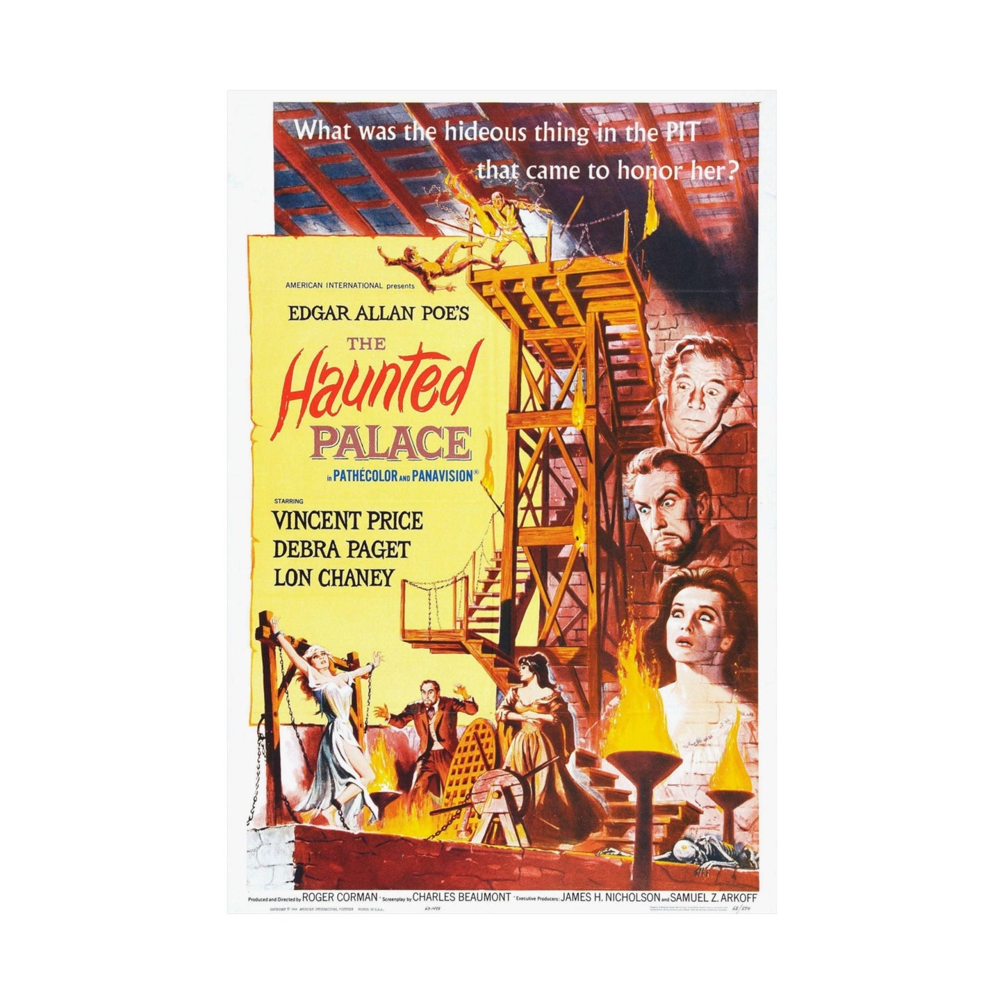 THE HAUNTED PALACE 1963 - Paper Movie Poster-The Sticker Space