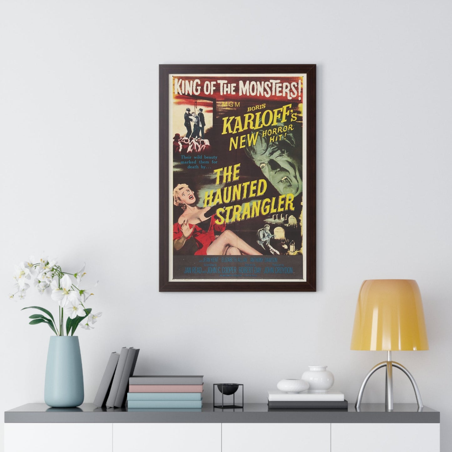 THE HAUNTED STRANGLER 1958 - Framed Movie Poster-The Sticker Space