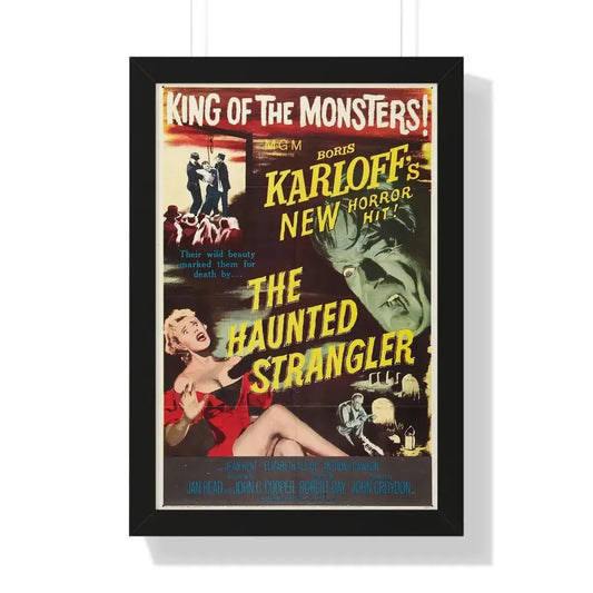 THE HAUNTED STRANGLER 1958 - Framed Movie Poster 16″ x 24″ Black - The Sticker Space