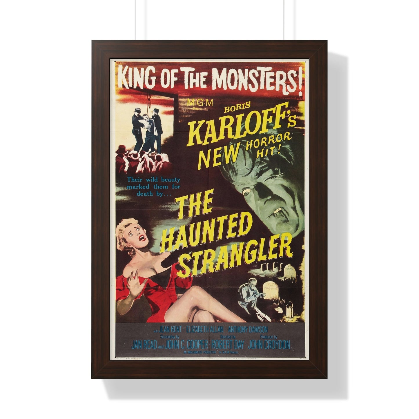 THE HAUNTED STRANGLER 1958 - Framed Movie Poster-16″ x 24″-The Sticker Space