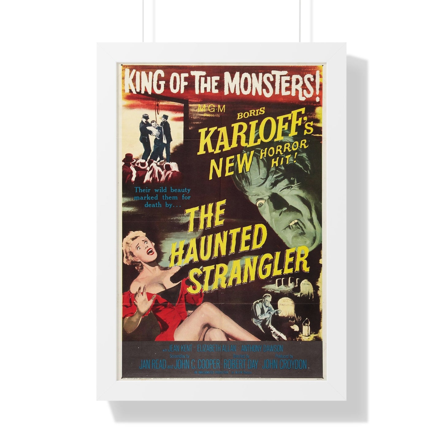 THE HAUNTED STRANGLER 1958 - Framed Movie Poster-16″ x 24″-The Sticker Space