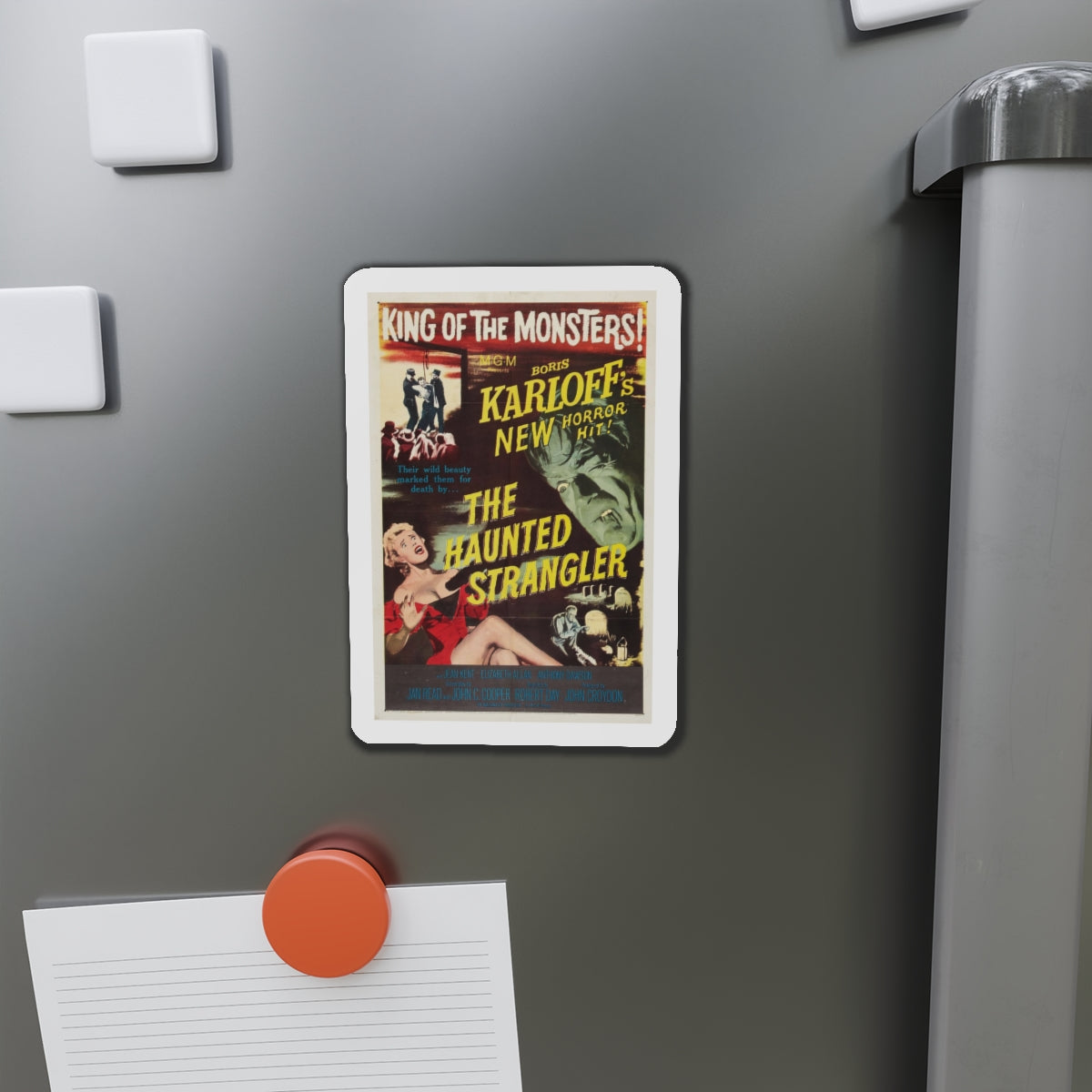 THE HAUNTED STRANGLER 1958 Movie Poster - Refrigerator Magnet-The Sticker Space